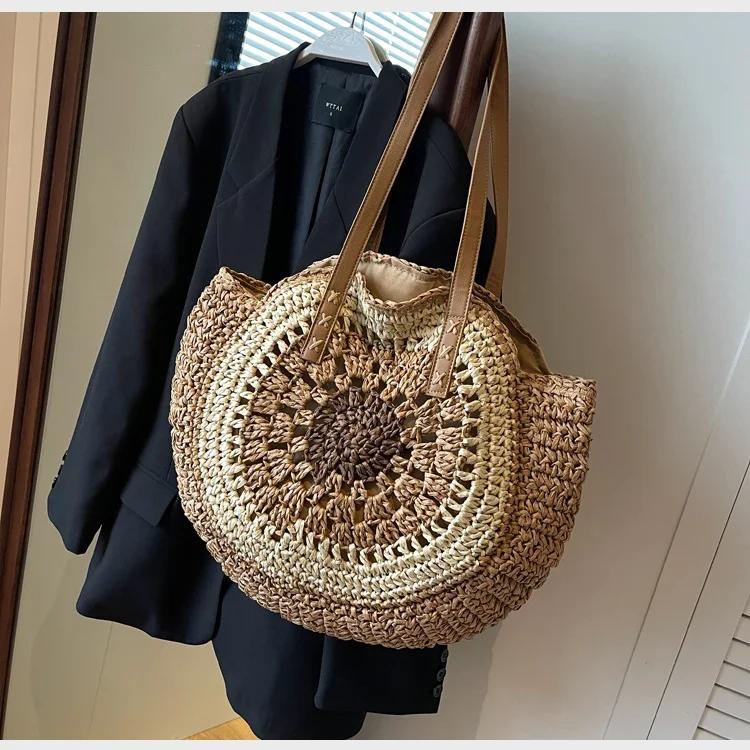 Распродажа женских сумок через плечо с выемкой Fashion Circle, вместительная, в пляжном курортном стиле у моря