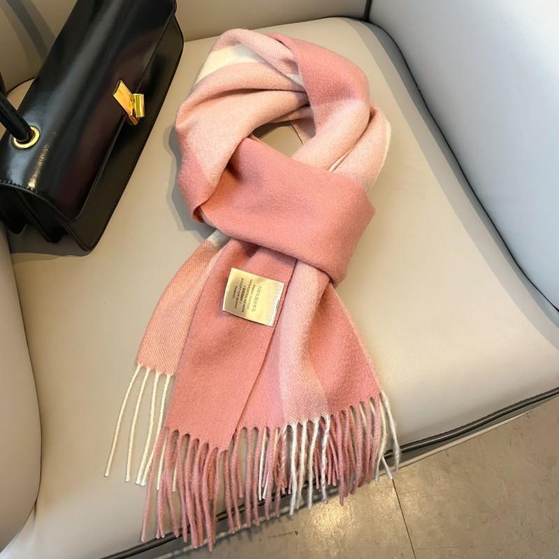 100% Wool Plaid Scarf Men Women Couple Warm Cashmere Blend Checked Winter Neckwear