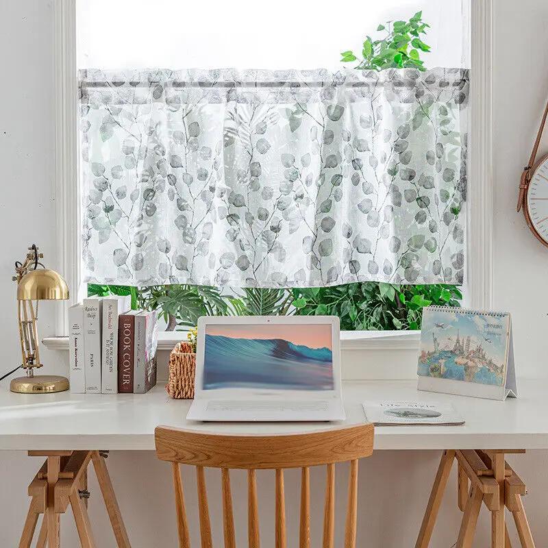 Кухонная занавеска-драпировка для окна двери, легкая сетка, вуаль, короткая панель, декор дома, короткая занавеска для дверцы шкафа, спальни