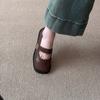 French Retro Shallow Mouth Single Shoes Women's 2025 Summer New Soft-soled Square Head Small Leather Shoes with Skirts Mary Jane Women's Shoes