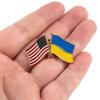 U.S.A & Ukraine Friendship Badge Flag Brooch National Flag Lapel Pin Collections