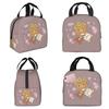 Rilakkuma Sakura Изолированная сумка-ланчбокс для женщин Офисная сумка-холодильник Термоконтейнер для еды Сумка-тоут Герметичные ланч-боксы Контейнер