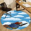 Paddington Bear Pattern Round Rug, Indoor/Outdoor Mat, for Picnic, Gameroom, Bedroom, Office, Living Room, Home Decor Carpet, Birthday Gift