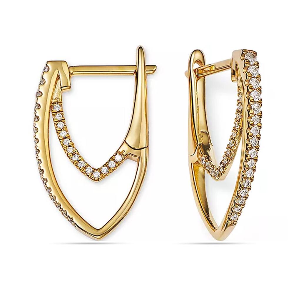 Серьги-кольца из стерлингового серебра 925 пробы с позолотой 14 карат для женщин