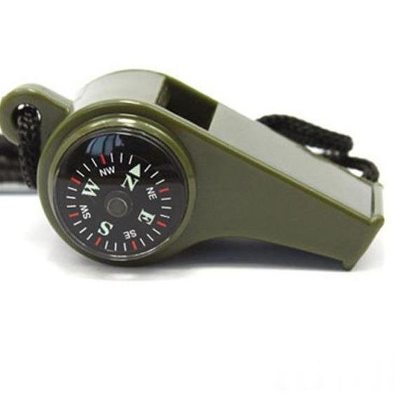 Outdoor Whistle Plastic Multifunctional Three In One Whistle, Life-saving Compass, Thermometer, Essential for Judges In The Wild