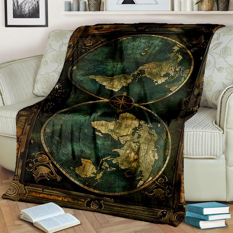 29 Style New Retro Marine Nautical Chart Compass Map Blanket,Soft Throw Blanket for Home Bedroom Bed Sofa Travel Office Cover