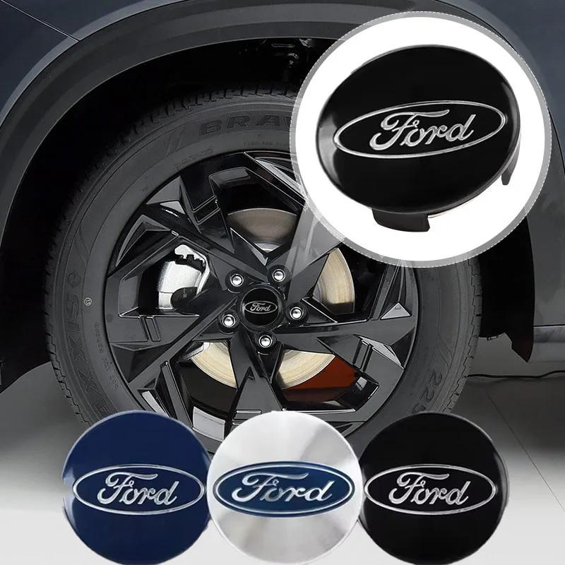 4Pcs Car Logo Wheel Hub Center Caps Decoration Accessories For Ford Focus F33 Fiesta Puma Ranger Kuga MK7 MAX F150 Mondeo Escape