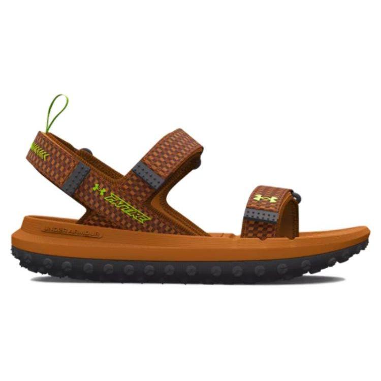 Under Armour Кроссовки унисекс Fat Tire Sandal Honey Orange Ivory Brown Lime-Surge 3026937-800
