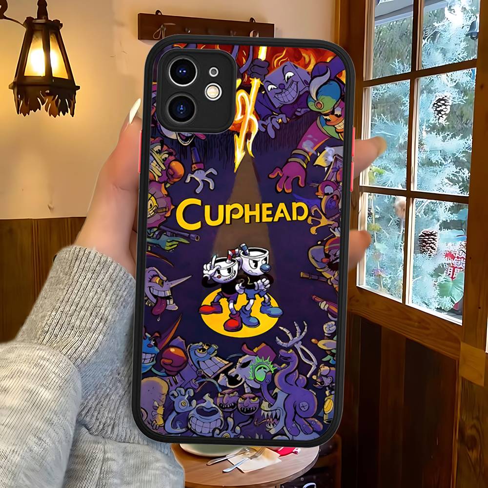 Чехол для телефона C-Cuphead Classic Game для iPhone 16 15 14 13 12 11 Pro Max XS Max X Plus Матовый ударопрочный чехол