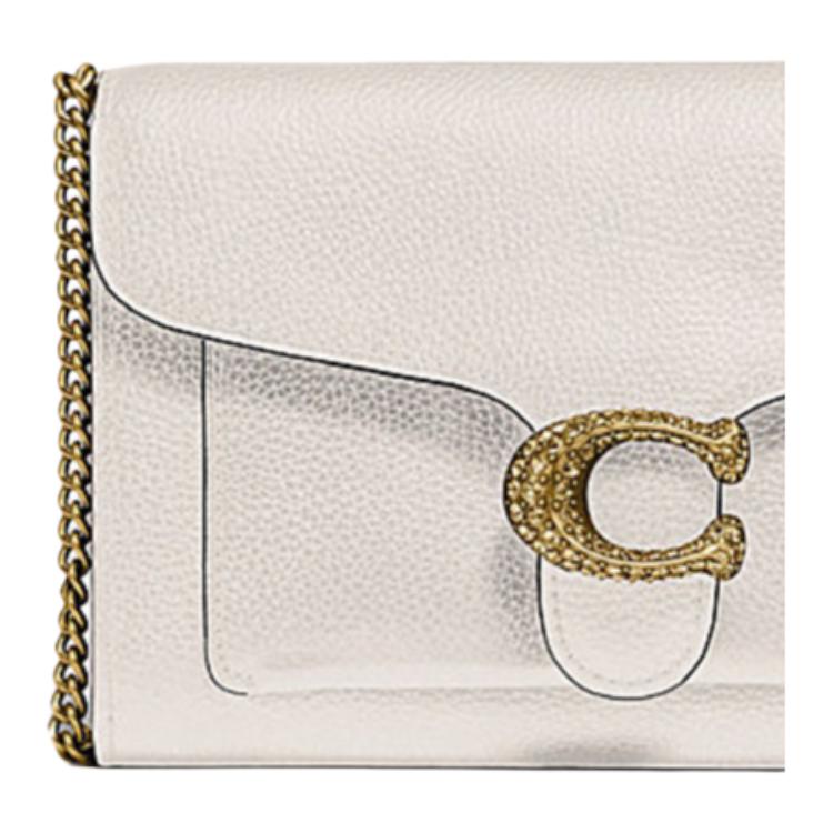 Coach Tabby 20 Woc Chain Leather Shoulder Bag Women Shoulder Bag White 79438-B4HA