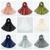 Long Chiffon Hijab Scarf Breathable Thin Large Shawl Sweet Smooth Silk Headscarf  Women