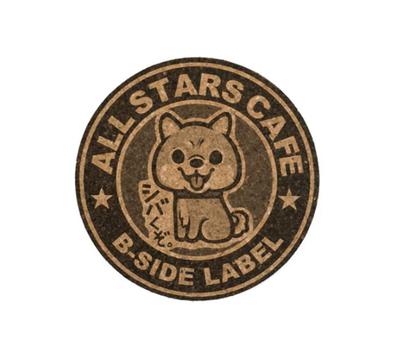 B - SIDE LABEL Я тебя побью & Улыбающийся Сиба-ину Подставка Япония НОВЫЙ