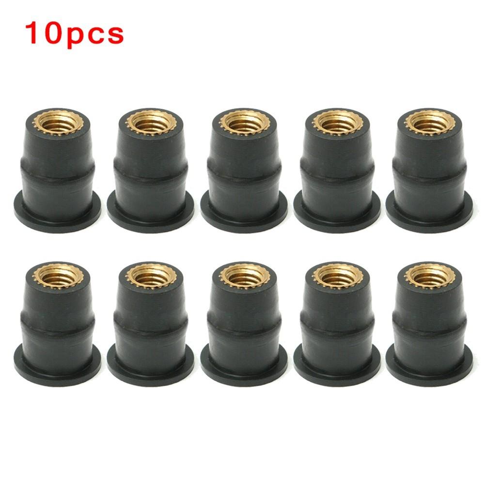 10PCS M5 Rubber Nuts Motorcycle Windscreen Bolts Screws Nut Fastener