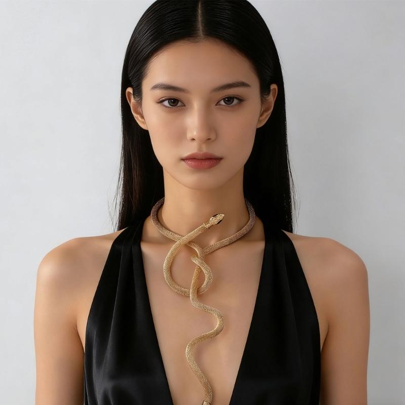 Сплав Ретро Змея Ожерелье Многофункциональное Носить как Чокер Браслет Нарукавник Удобные Не вызывают Аллергии Дизайны