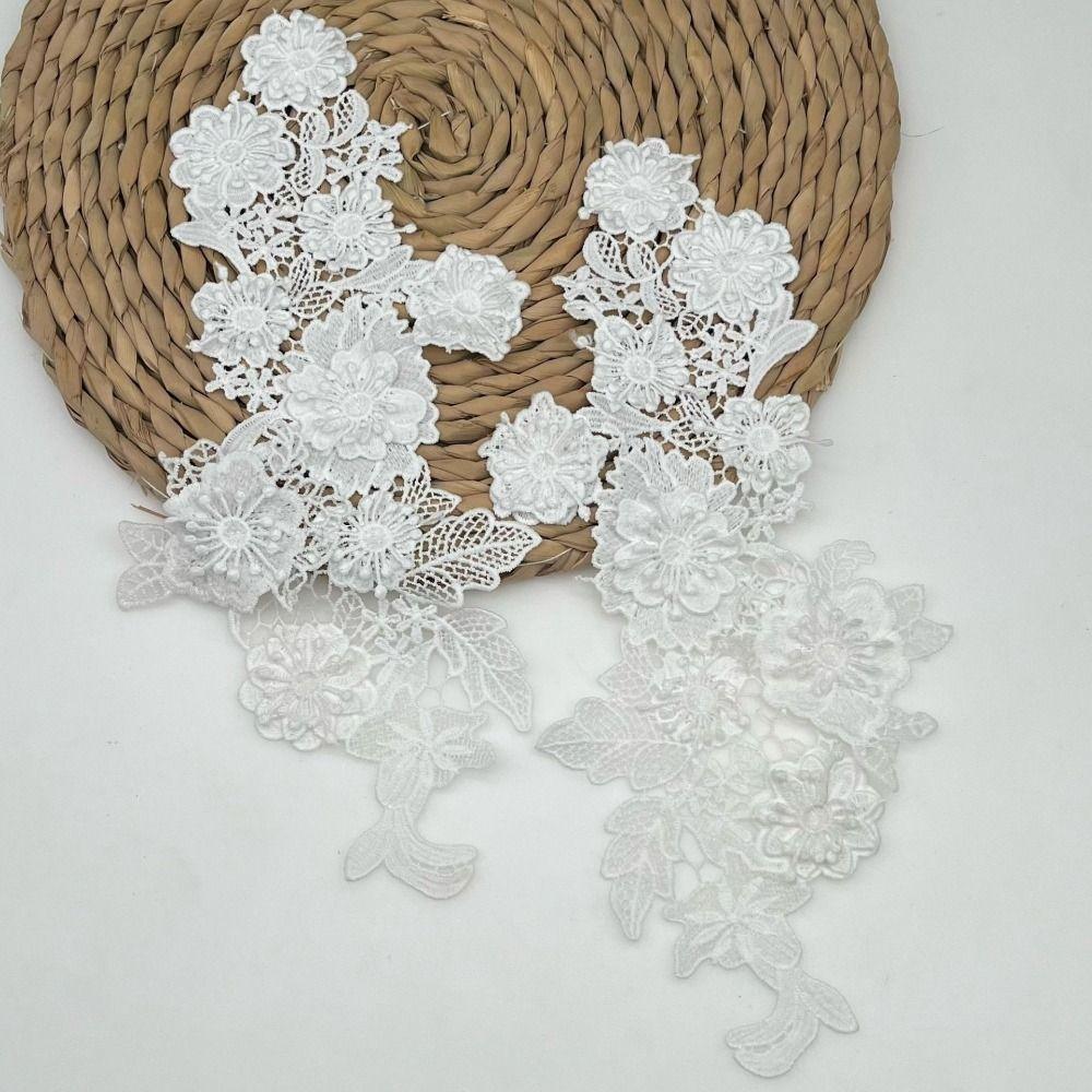 Fashion 3D Floral Appliques Mesh Embroidery DIY Embroidery Cloth Stickers  Bridesmaid Dress