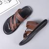 Модные мужские летние шлепанцы Классические уличные кожаные повседневные мужские тапочки Удобные нескользящие пляжные сандалии Мужская обувь Мокасины