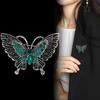 Women Brooch Retro Hollow Butterfly Shape Rhinestone Decor Anti-slip Wear-resistant Suit Coat Collar Hat Scarf Decoration