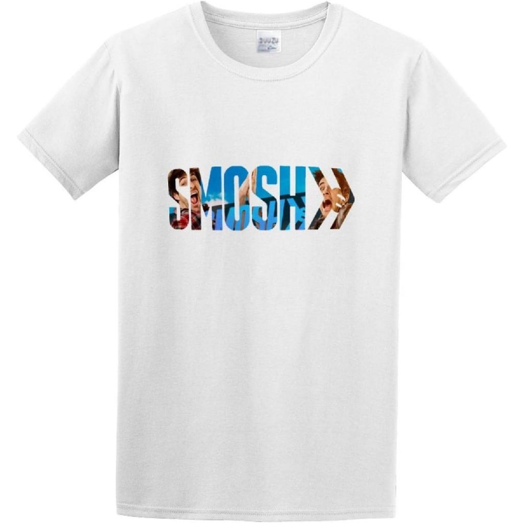Smosh Мужская Модная Футболка С Круглым Вырезом С Короткими Рукавами Топы Одежда Белая