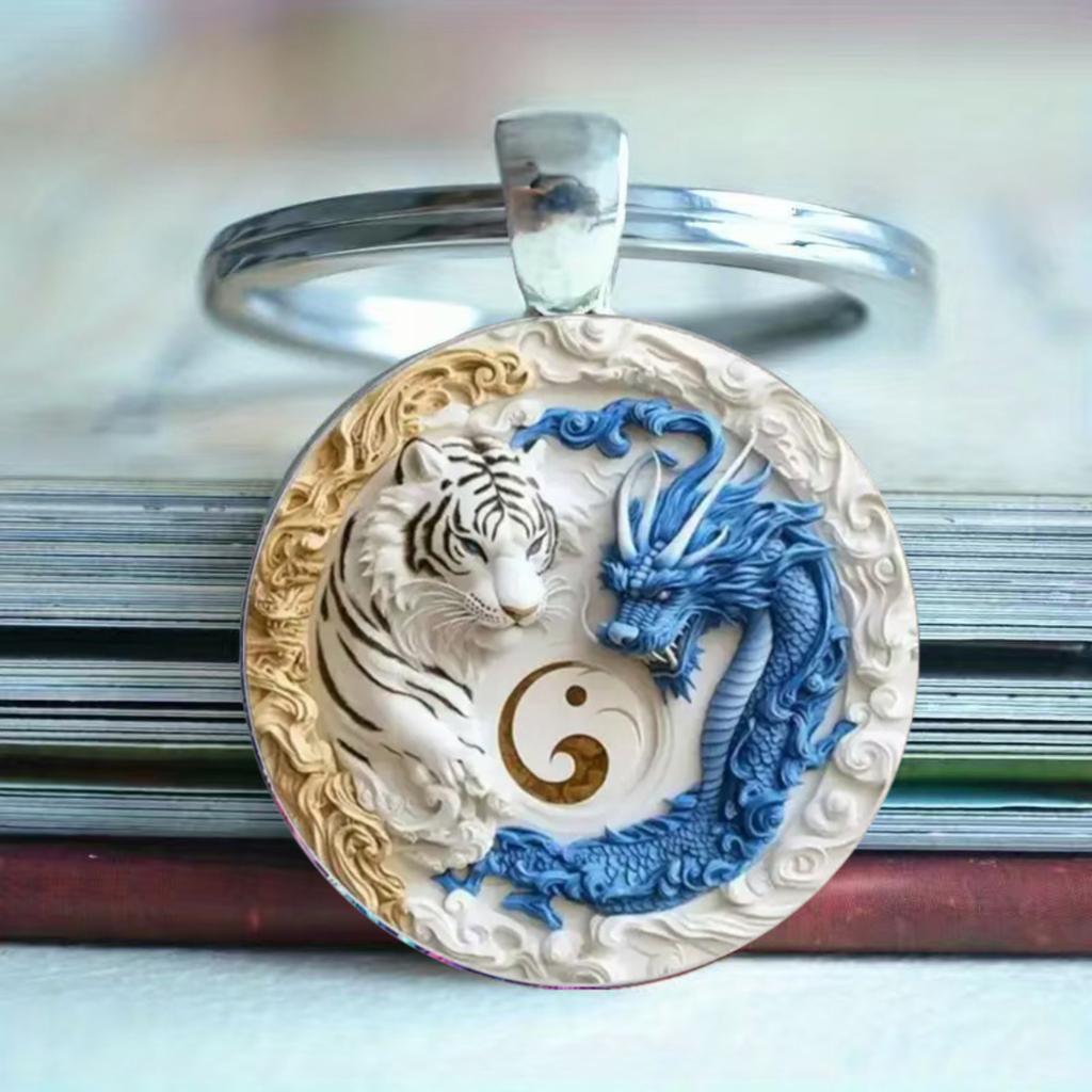 Badge Time Gemstone Keychain Pendant Cross Border  Accessories Metal Keychain