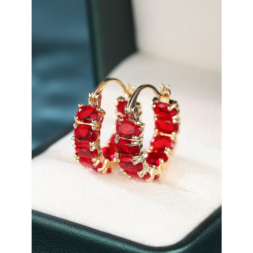 New Egg Shaped Atmospheric Glass Earrings for Women Fashionable Personalized and Versatile Design