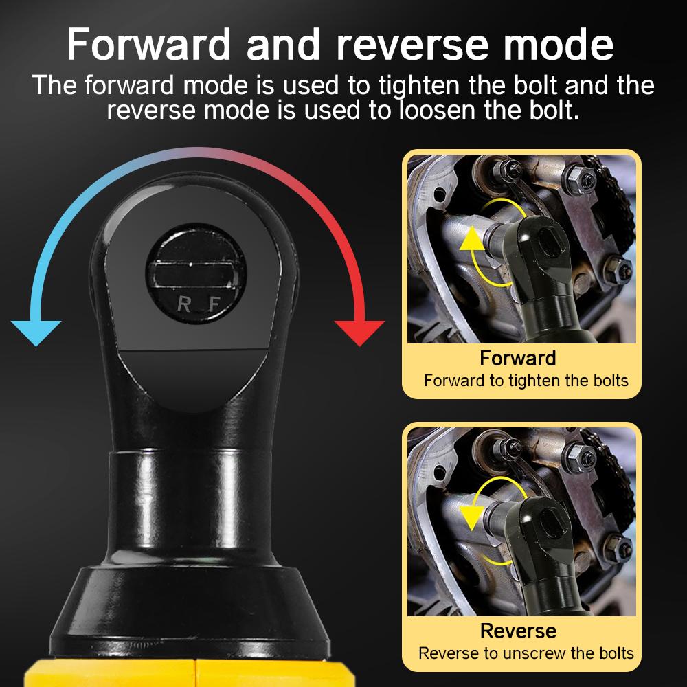 Electric Ratchet Wrench Set 500N.M Cordless 3/8" Power Impact Tool Sockets Kit For DEWALT Battery Car Repair Right Angle Wrench
