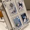 Сумка-тоут с принтом кошек из карт Таро с отделкой заклепками Стильная сумка через плечо с верхней ручкой Женская готическая квадратная сумка Модная повседневная сумка на плечо