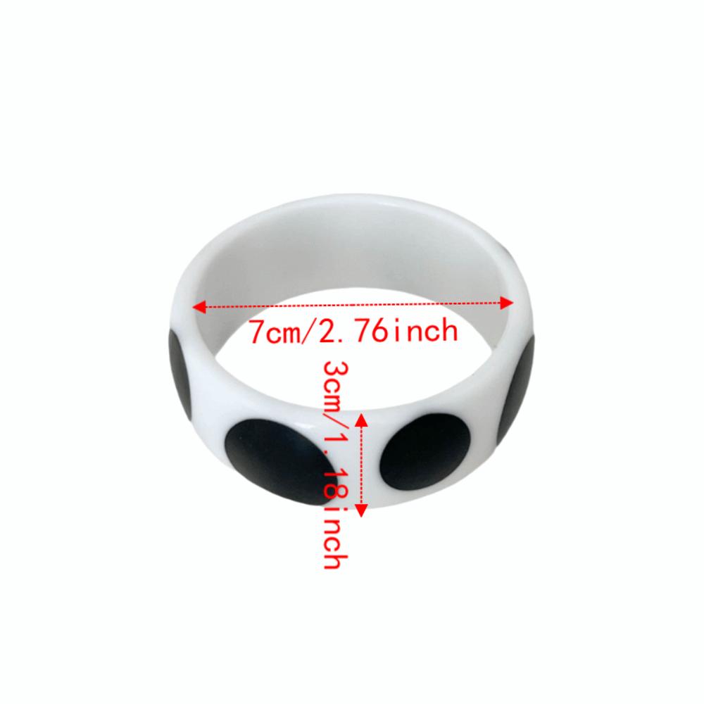 Hip Hop Resin Polka Dot Bangles Round Wide Candy Color Bracelets Fashion Jewelry  Unisex