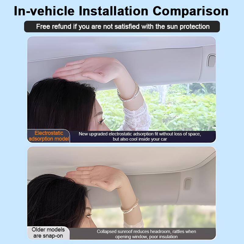 For Volvo EX30 Accessorie  2024 2025 Car Glass Roof Sun Shades Electrostatic Adsorption Sunroof Sunshade Skylight Accessorie