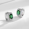 Серьги из стерлингового серебра 925 пробы, модные, с зеленым цирконом, подарок на день рождения, годовщину