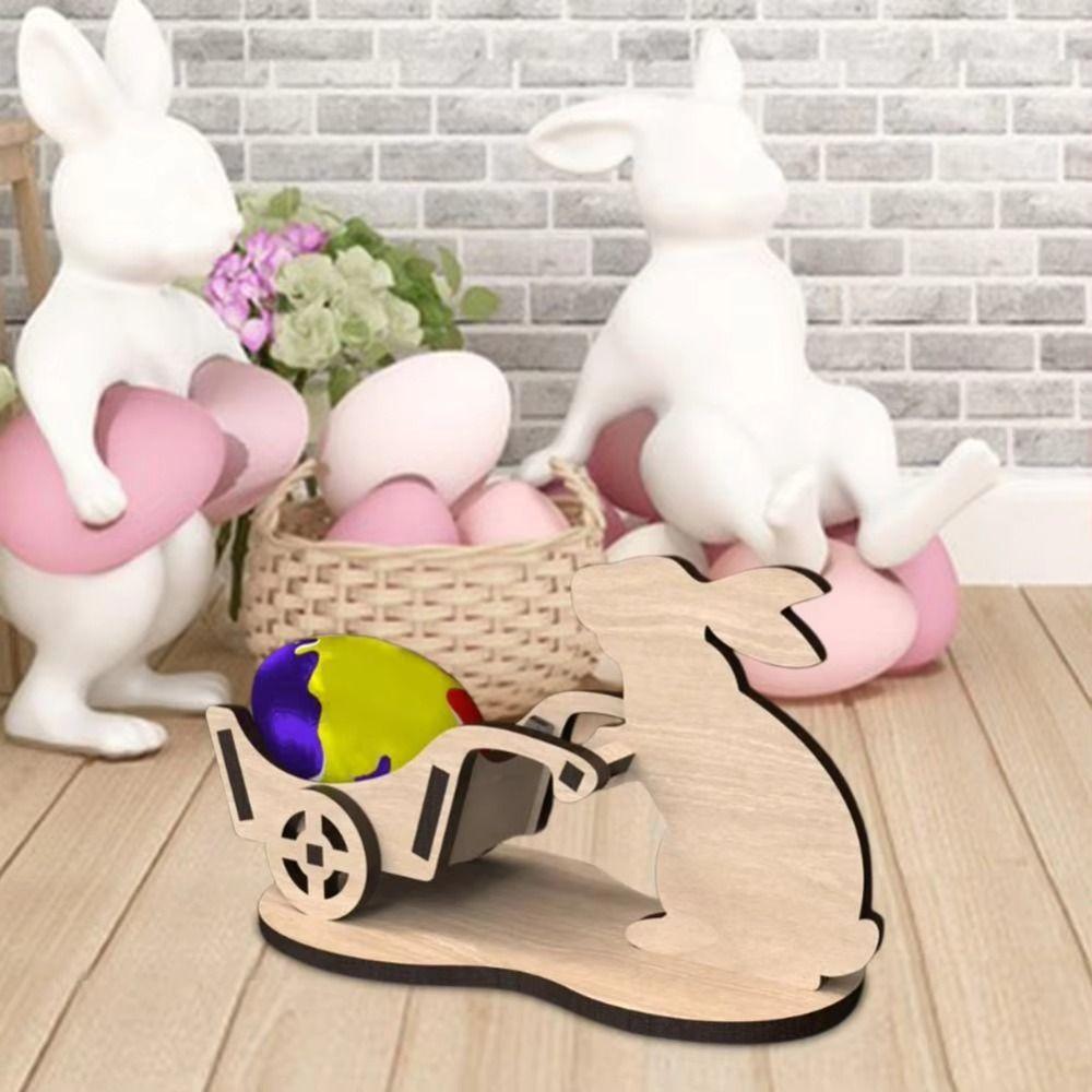 Rabbit Shaped Easter Egg Holder Ornament Egg Storage New Rabbit Table Desktop Decoration