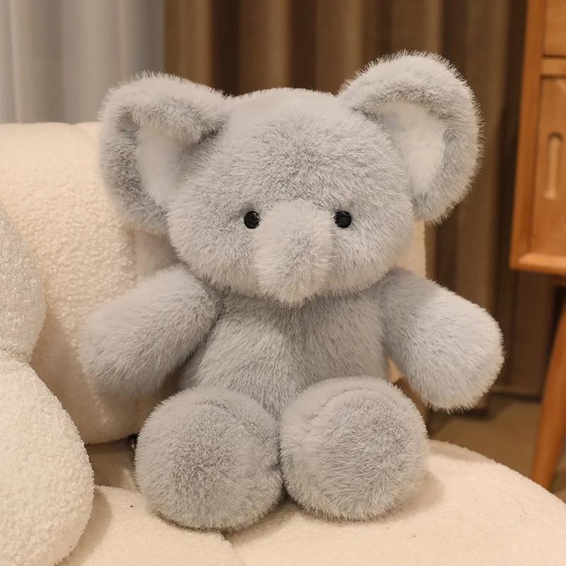 Cartoon Bear Rabbit Elephant Plush Toys Running Animal Stuffed Baby Doll Soft Pillow Children Appease Sleep Hug Doll Xmas Gifts