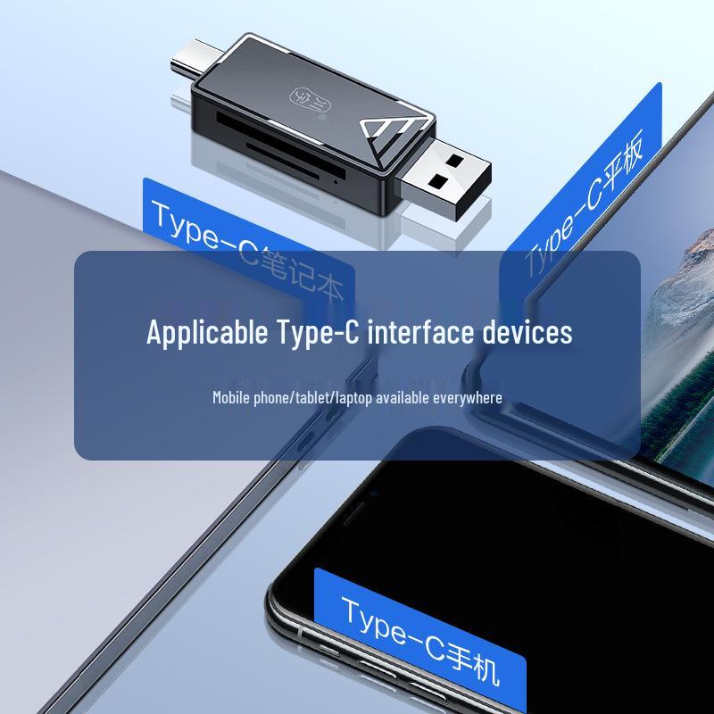 USB 3.0 кард-ридер Kawuyu: Высокоскоростной универсальный конвертер SD/TF, Type-C OTG для телефонов и компьютеров