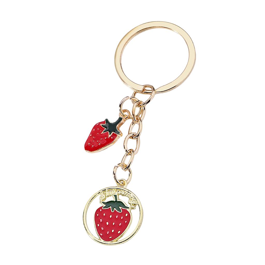 Элегантные брелоки с подвесками, милые вишневые сердечки, брелок с фруктами и растениями для модных женщин и девушек, подарки для дружбы, повседневное использование