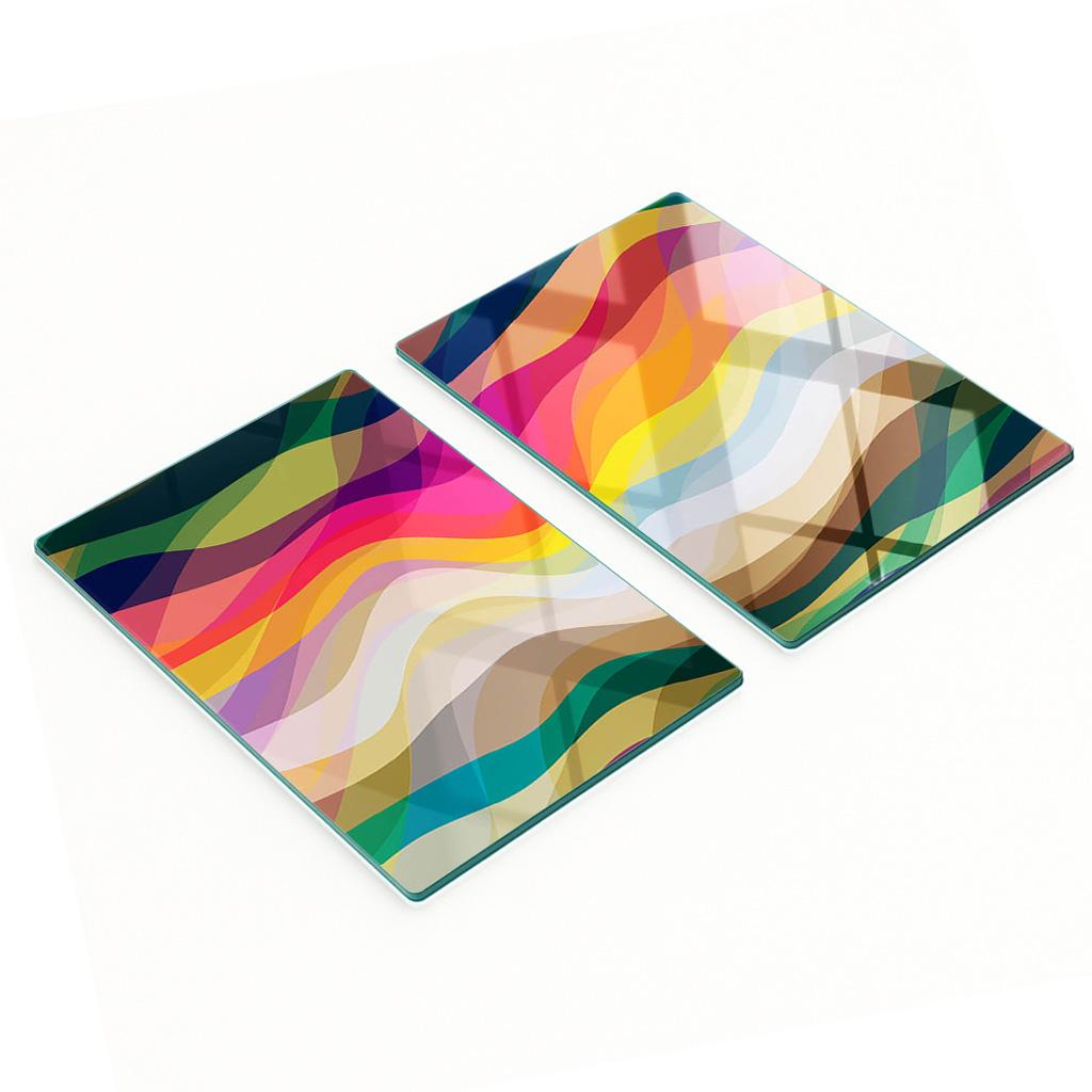 Decorative Tempered Glass Cutting Boards Abstract Waves 2x40x52 cm