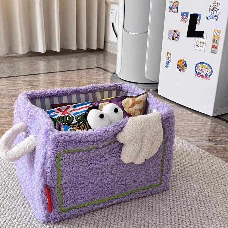 1 шт. Фланелевая корзина для хранения игрушек, складная мультяшная корзина для хранения, большая вместимость, коробка для сортировки закусок и игрушек, корзина для белья, органайзер для игрушек