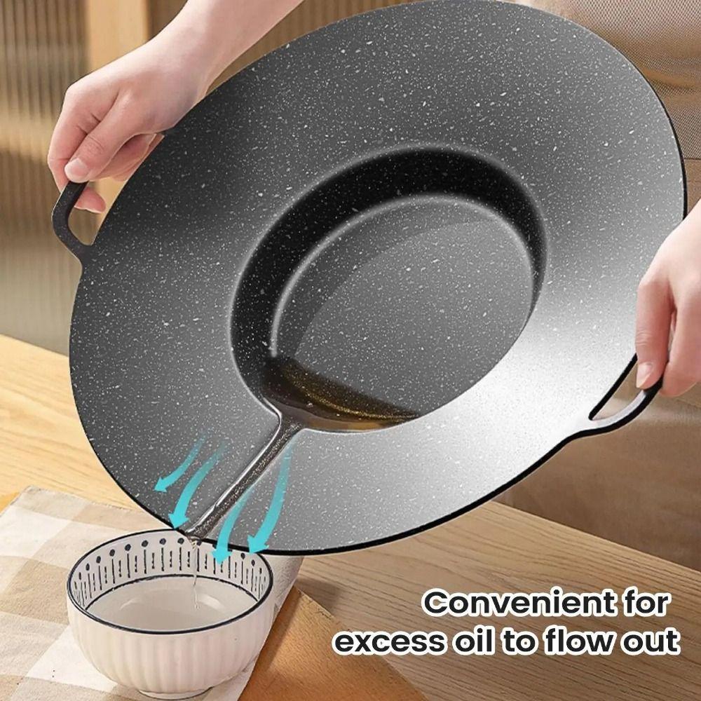 Aluminum Zinc Zinc Alloy Deep Baking Tray Thicken Frying Pan with Handles Multifunctional Griddle Pan  BBQ
