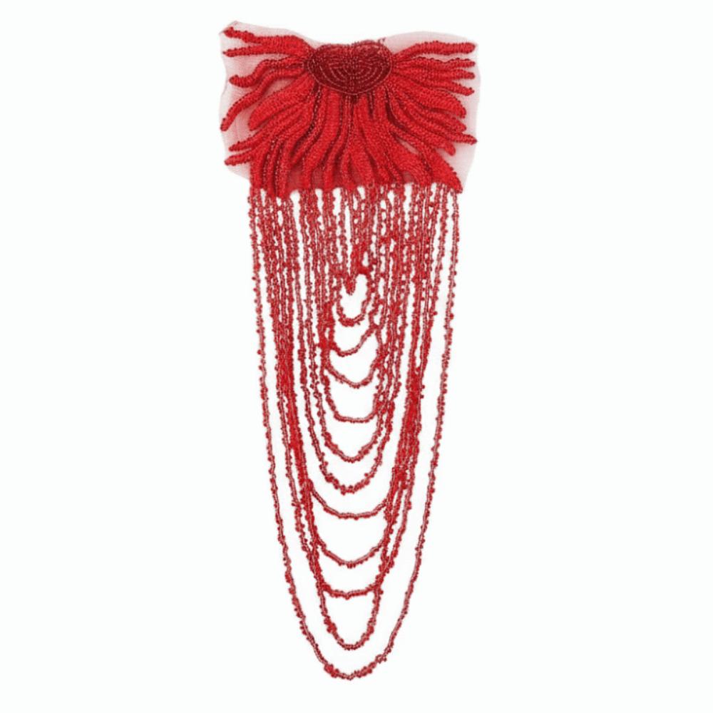 Пришиваемые на одежду Блестки Вышивка бисером Кисточки Длинная цепочка Наплечные нашивки Бисером Ретро Погоны Свадебное платье