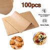 100 Pcs Parchment Paper Food Grade Baking Sheets Non-Stick Oil-Proof Parchment Baking Paper Oven Liner Sheet BBQ Pad Wax Paper