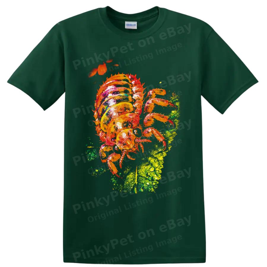 Colorful Insect T Shirt w/ Dewy Leaf Nature Art Graphic Tee Nature Lover Gift