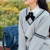 Women Shirt Tie Solid Color Design Easy Buckle Fastening Criss-Cross Design Neck Tie Graduation Work Uniforms Student Tie