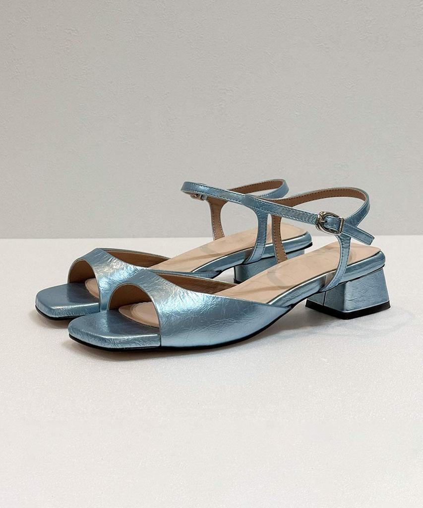 Circle Essential Mid-Heel Sandals (Sky Blue)