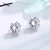 Серьги-гвоздики из стерлингового серебра S925 с шестью лапками, инкрустированные микроцирконом, классический подарок на день рождения возлюбленной, шестигранные серьги в корейском стиле