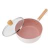 Non Stick Saucepan With Lid White Baby Complementary Food Small Pot Home Kitchen Instant Noodles