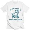 It Is What It Is and It Is Not Great Raccoon Meme T-Shirt Funny Opossum Popular Tshirt Unisex Fashion Cotton Casual Short Sleeve