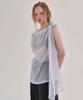 GRIDAJ Drapery Sleeveless Scarf Top _ Blue