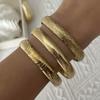 Luxury Stainless Steel Hammered Cuff Bracelets Set for Women Vintage Imitation Pearl Waterproof Snake Bangle Party Jewelry Gift