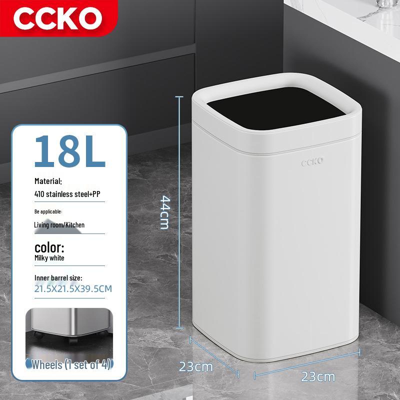 CCKO Большая открытая мусорная корзина из нержавеющей стали для дома, офиса или кухни