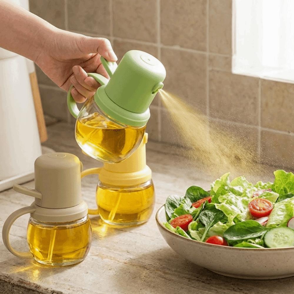 Transparent Glass Oil Bottle Food Grade Cooking Spray Bottle Oil Sprayer Dispenser for Kitchen