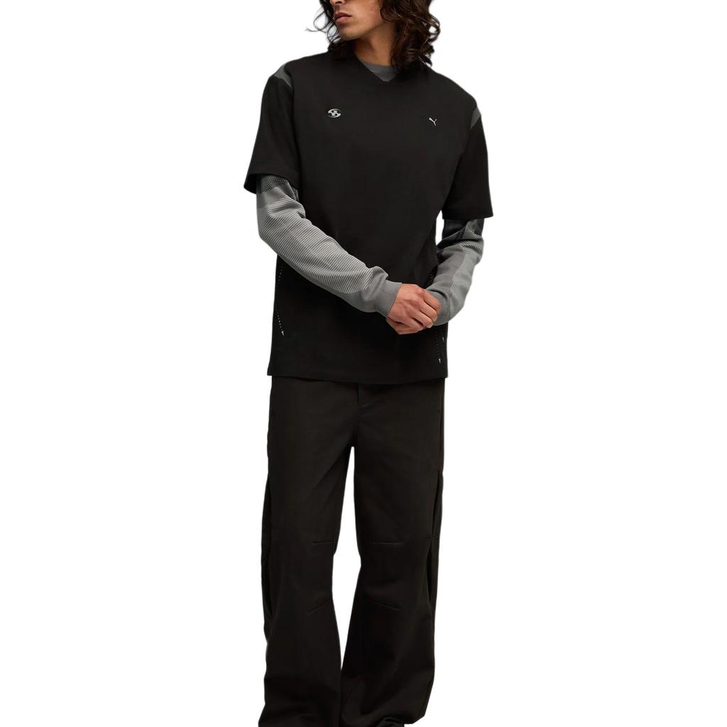 Puma X San San Gear Коллаборация FW25 Логотип бренда Простая футболка с коротким рукавом Мужские топы 632548-01