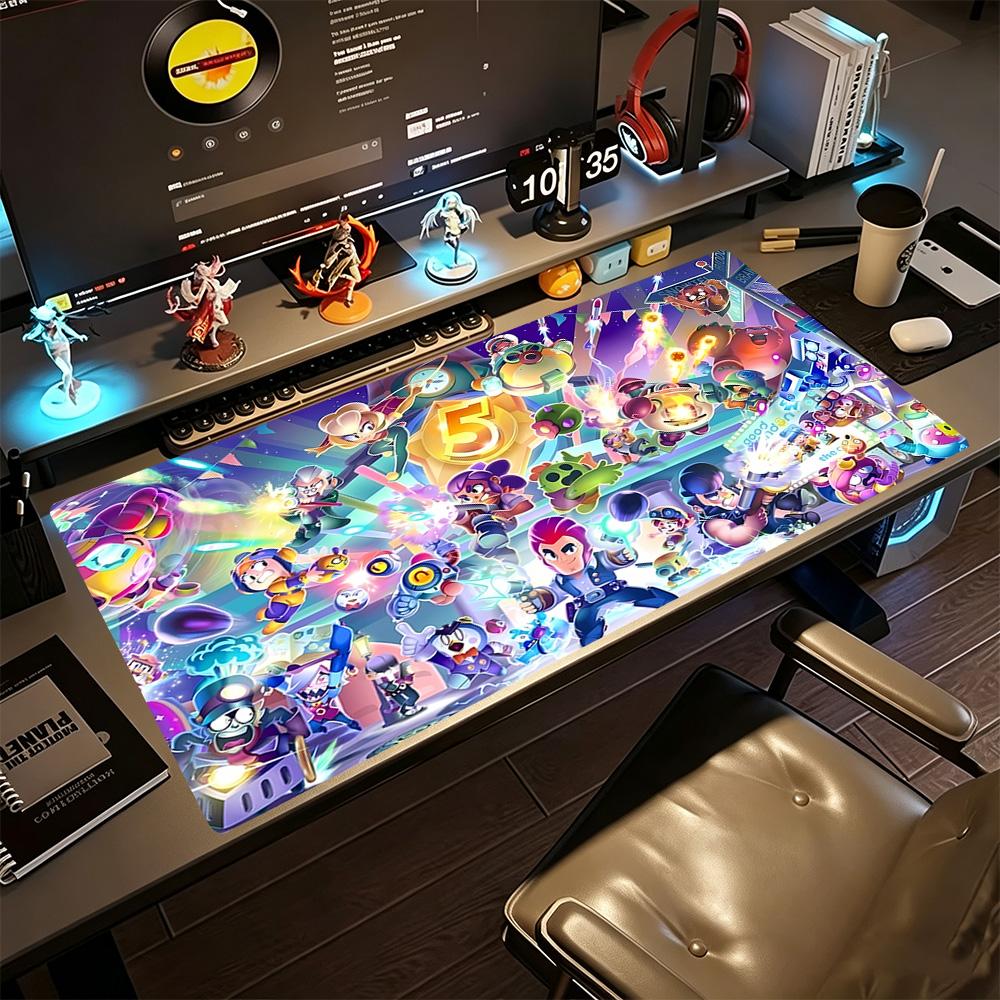 Brawl Stars Large Mouse Pad Gaming Laptop Mouse Pad Office Mouse Mats Non-Slip Rubber Base Office and Gaming Desk Decoration